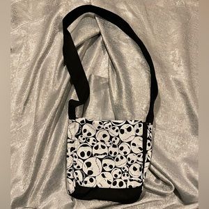 New Handmade Skulls white and black crossbody bag